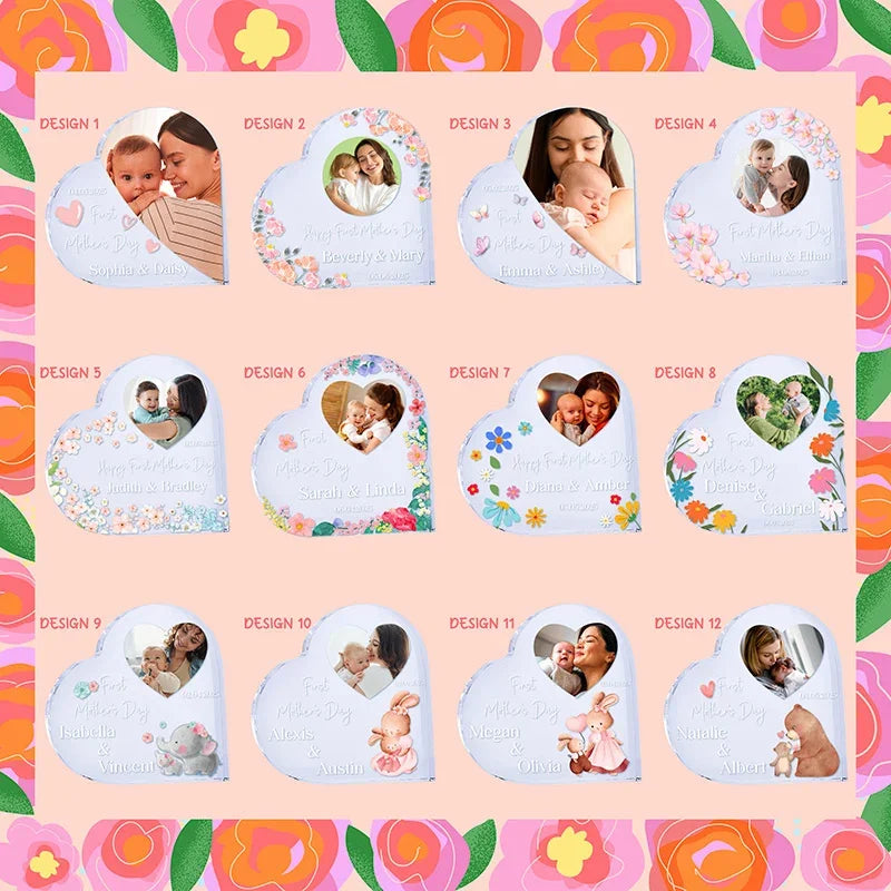 Free-standing Photo Heart Block for Mother's Day - GiftShire