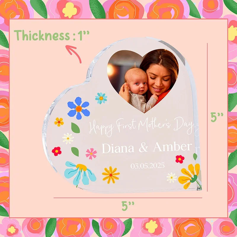 Free-standing Photo Heart Block for Mother's Day - GiftShire
