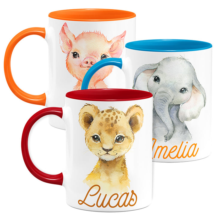 Funny Animal Design Mug for Kids - Personalize with Name - GiftShire