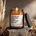 Funny Custom Mom Candle with Humorous Label