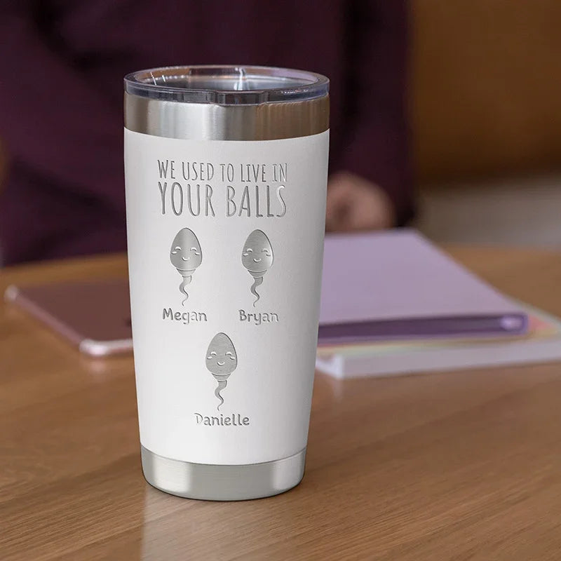 Funny Father's Day Tumblers From His Little Sperm Swimmers - GiftShire