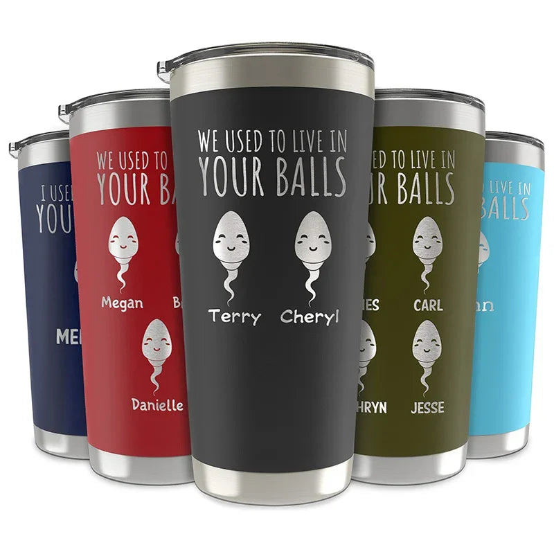 Funny Father's Day Tumblers From His Little Sperm Swimmers - GiftShire