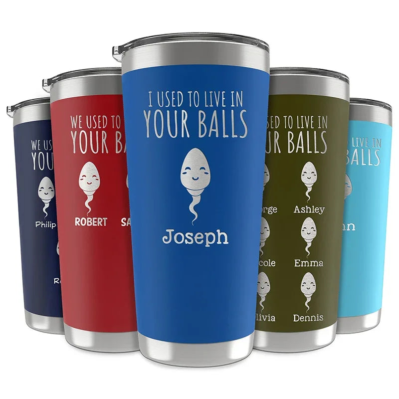 Funny Father's Day Tumblers From His Little Sperm Swimmers - GiftShire