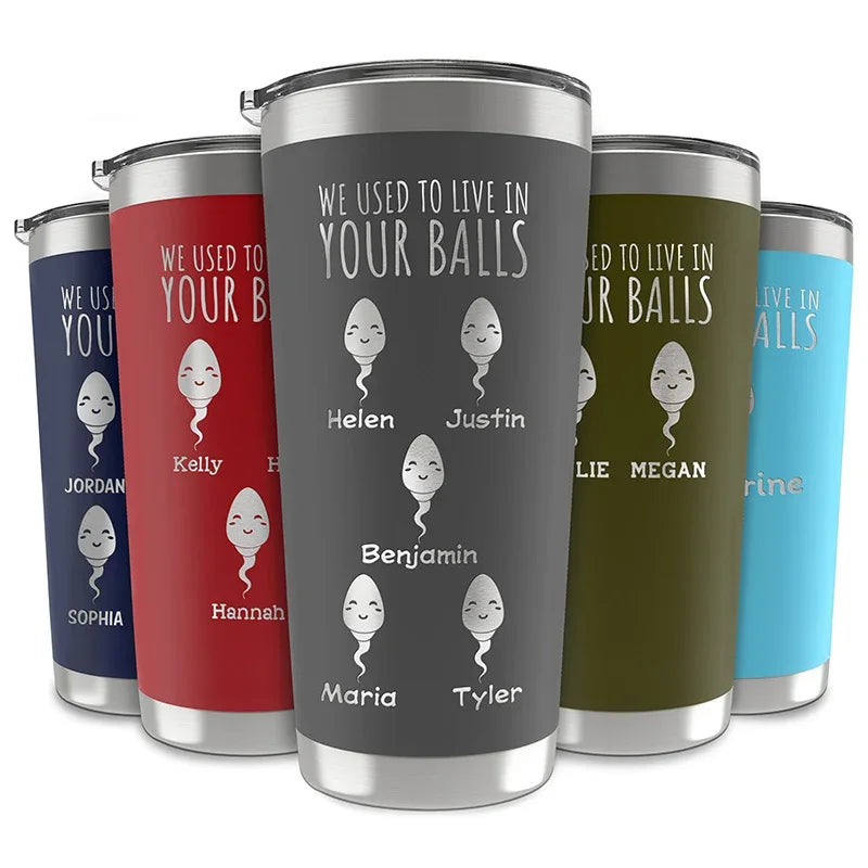 Funny Father's Day Tumblers From His Little Sperm Swimmers - GiftShire