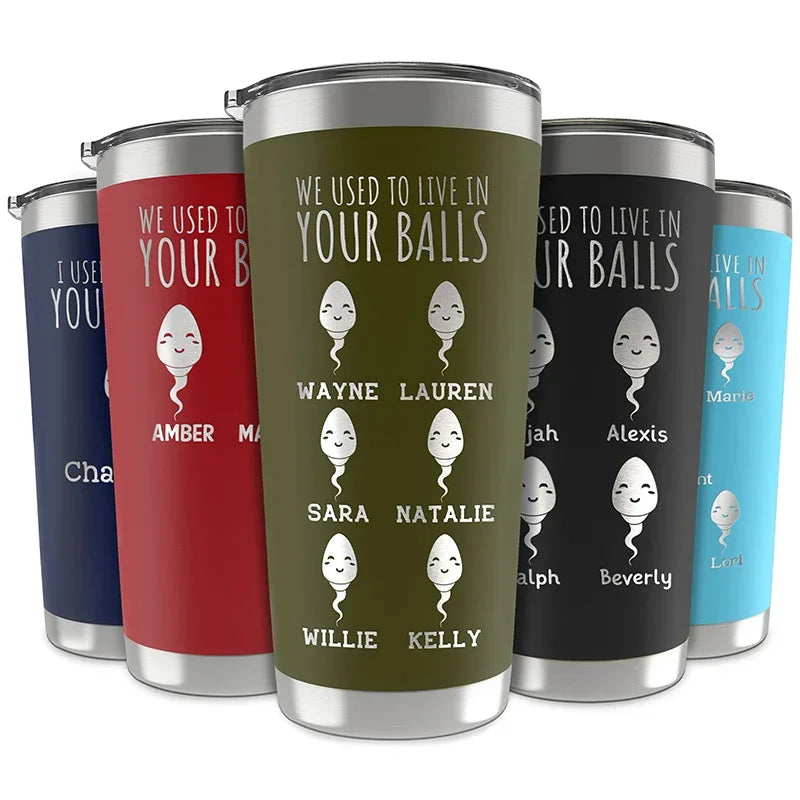 Funny Father's Day Tumblers From His Little Sperm Swimmers - GiftShire
