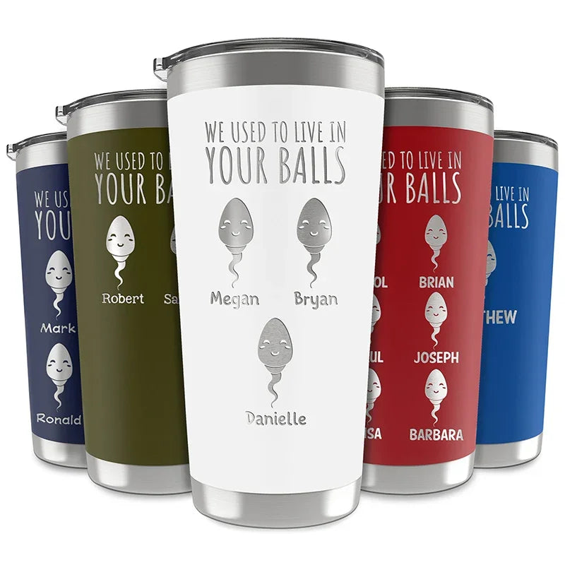 Funny Father's Day Tumblers From His Little Sperm Swimmers - GiftShire