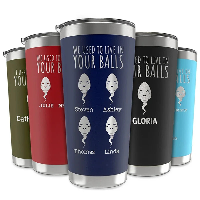 Funny Father's Day Tumblers From His Little Sperm Swimmers - GiftShire