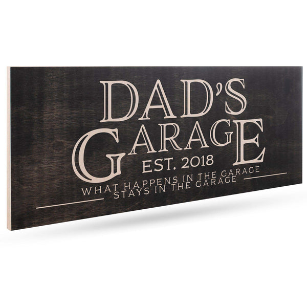Personalized Dad Sign - Custom Wooden Sign, Garage Sign for Dad - GiftShire