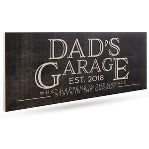 Personalized Dad Sign - Custom Wooden Sign, Garage Sign for Dad - GiftShire