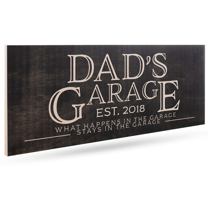 Personalized Dad Sign - Custom Wooden Sign, Garage Sign for Dad - GiftShire