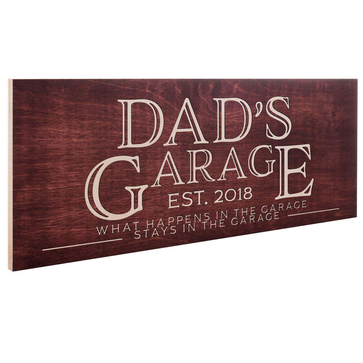 Personalized Dad Sign - Custom Wooden Sign, Garage Sign for Dad - GiftShire