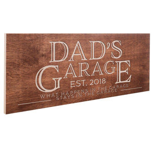 Personalized Dad Sign - Custom Wooden Sign, Garage Sign for Dad - GiftShire