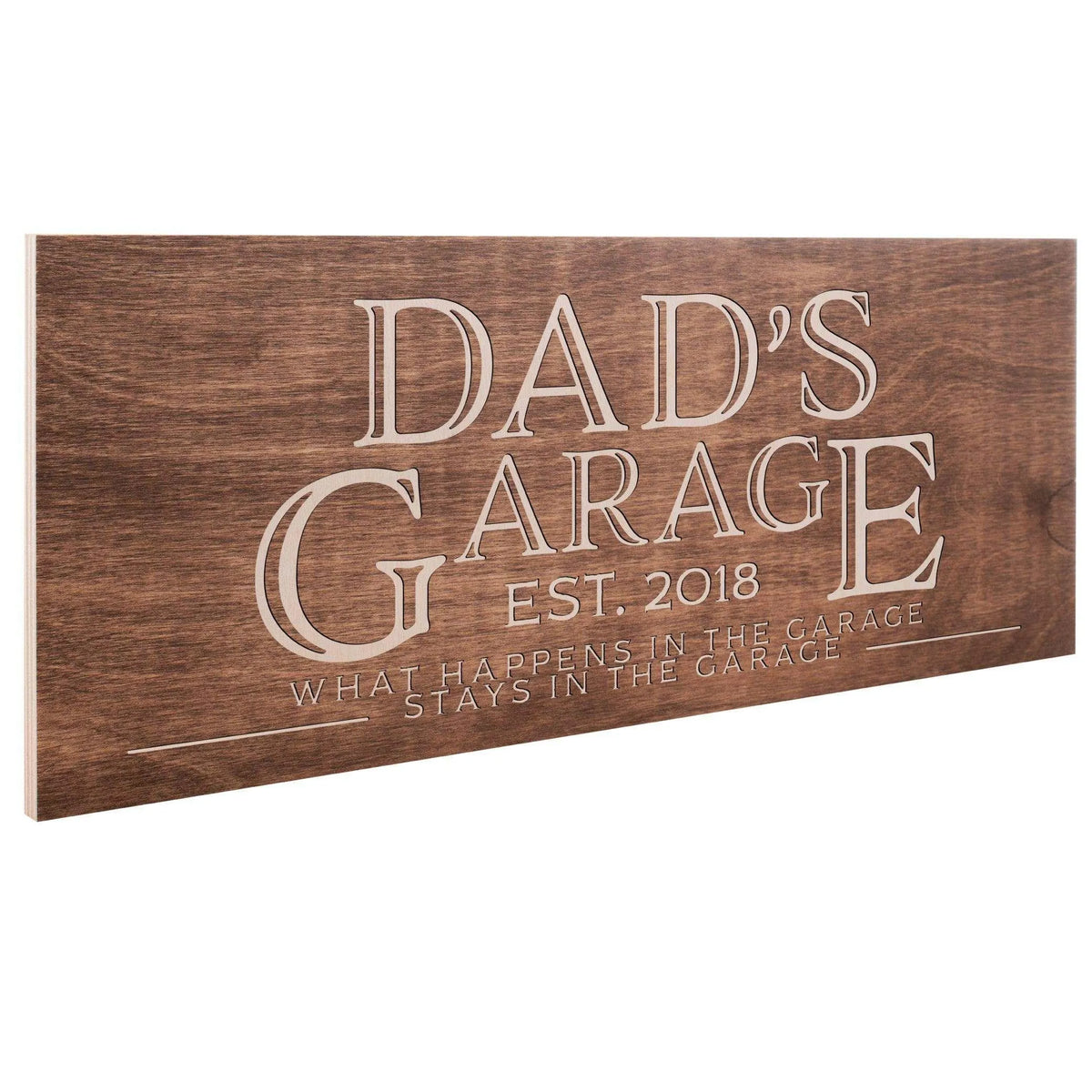 Personalized Dad Sign - Custom Wooden Sign, Garage Sign for Dad - GiftShire