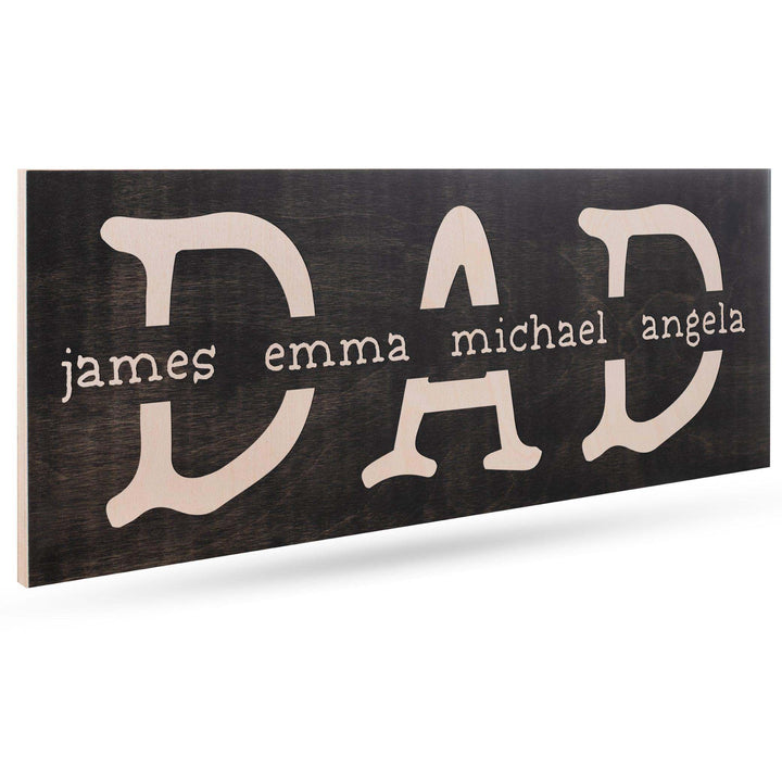 Gifts for Dad - Personalized Wooden Sign w/Names - Dad Gifts from Daughter, Son | B095KGZVQQ - D5 - GiftShire