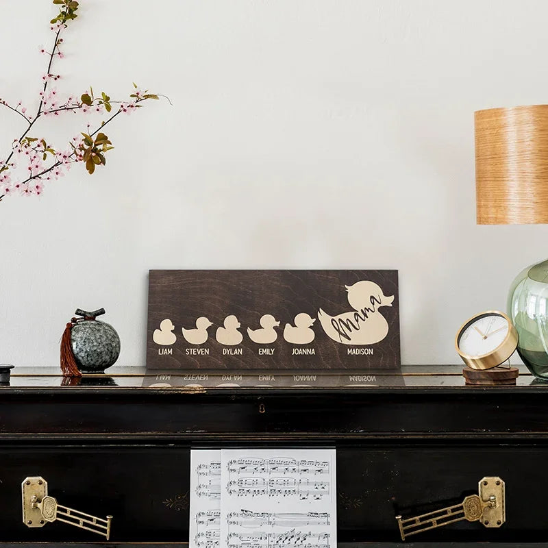 Gifts For Mom – Personalized MAMA Duck Sign W/Kids’ Names