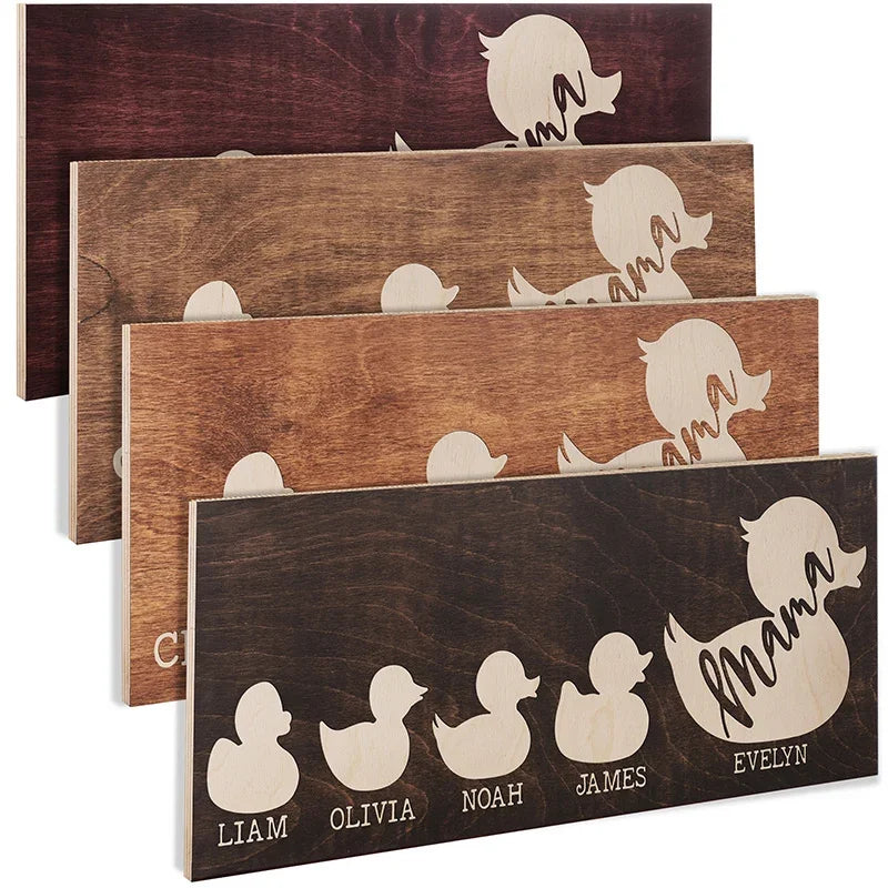 Gifts For Mom – Personalized MAMA Duck Sign W/Kids’ Names