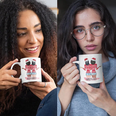 Girl Best Friend Christmas Mug - Custom Illustration Mug