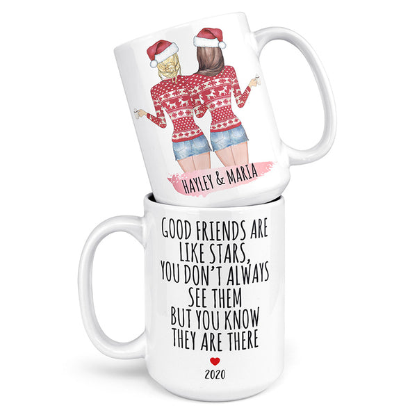 Girl Best Friend Christmas Mug - Custom Illustration Mug