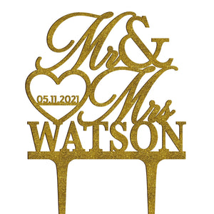 Custom Cake Topper with Name and Date - GiftShire