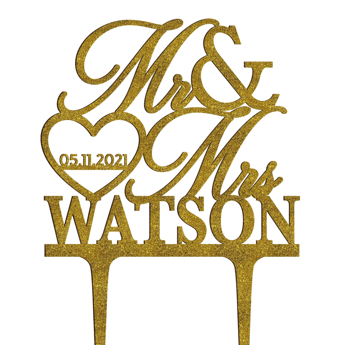 Custom Cake Topper with Name and Date - GiftShire