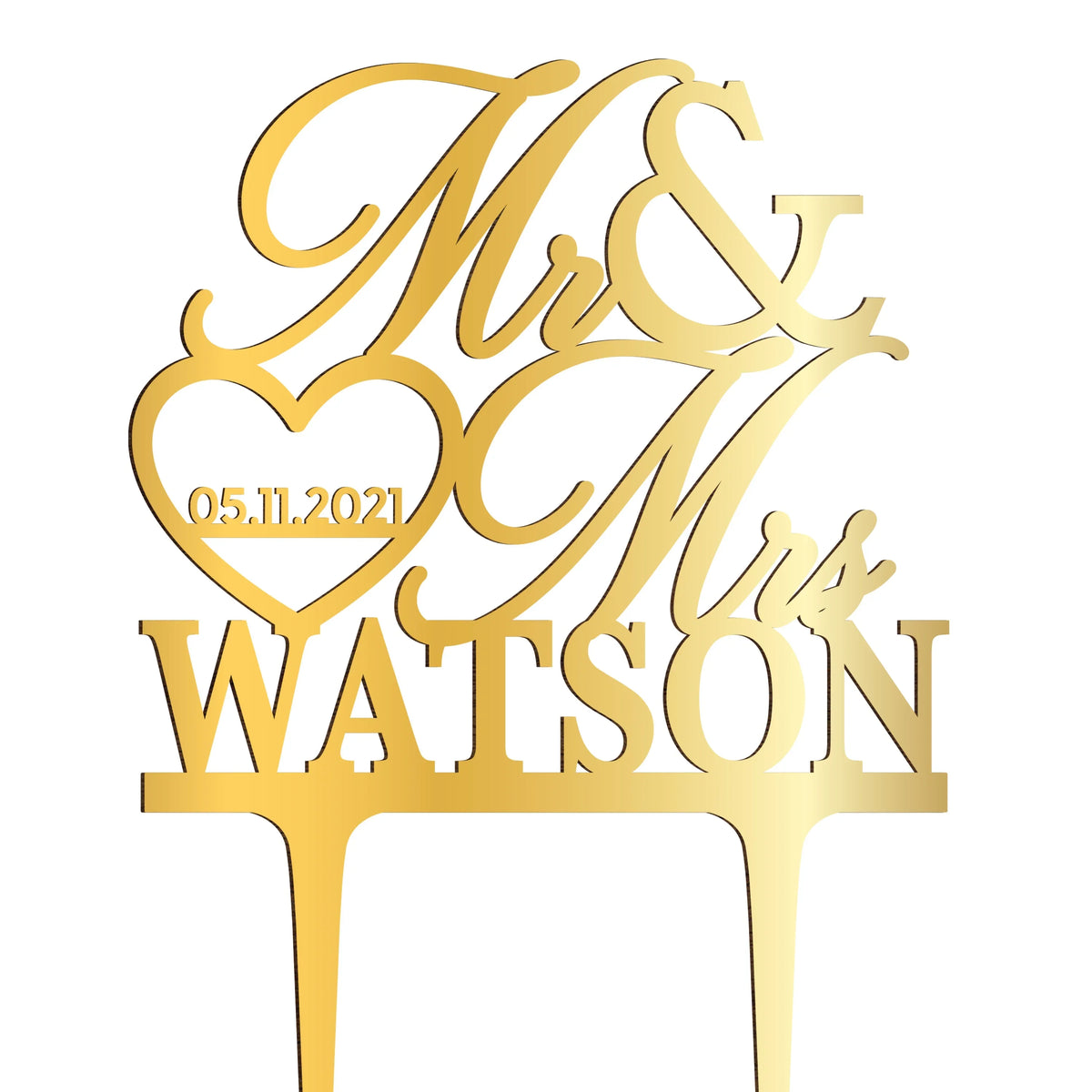 Custom Cake Topper with Name and Date - GiftShire