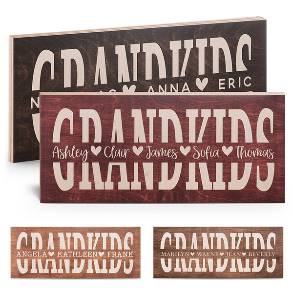 Grandkids Names Sign for Grandparents Home Decor - GiftShire