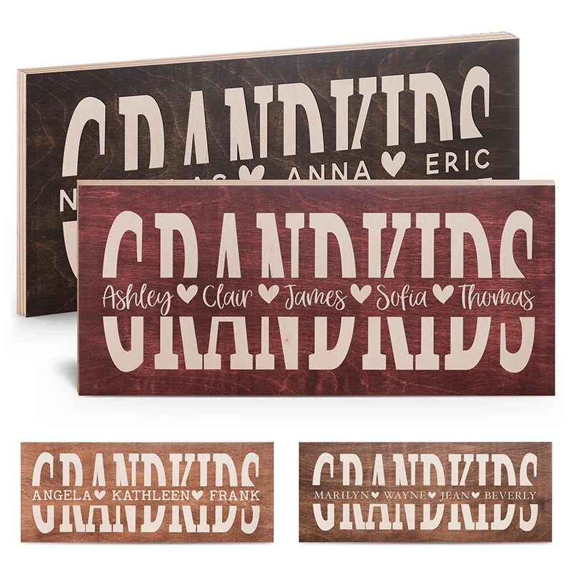 Grandkids Names Sign for Grandparents Home Decor - GiftShire