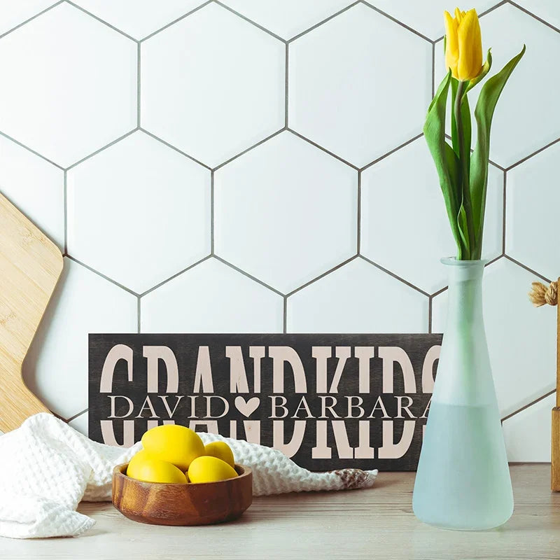 Grandkids Names Sign for Grandparents Home Decor - GiftShire