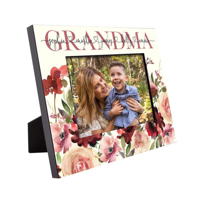 Personalized Grandma Floral Picture Frame, Grandma Christmas Gifts - GiftShire