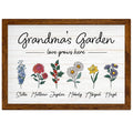 Grandma’s Garden Wall Sign with Birth Flowers of Grandkids