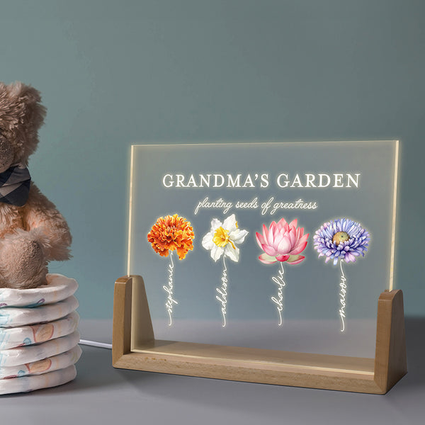 Grandma’s Garden Night Light W/FLowers