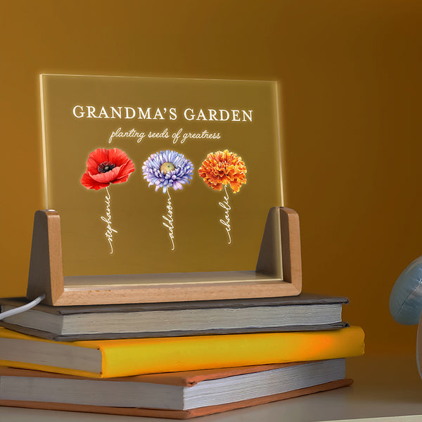 Grandma’s Garden Night Light W/FLowers - GiftShire