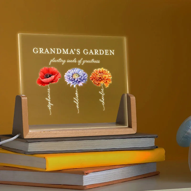 Grandma’s Garden Night Light W/FLowers - GiftShire