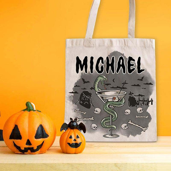Halloween Tote Bag for Kids, Personalized Trick or Treat Tote Bag