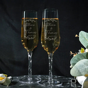 Handcrafted Celebration Flute with Twisted Stem - GiftShire