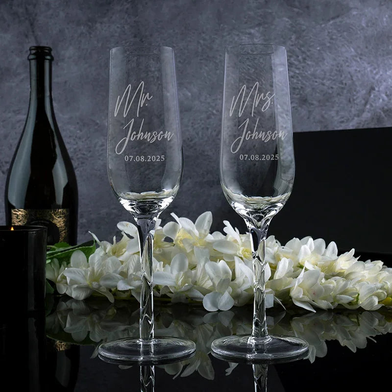Handcrafted Celebration Flute with Twisted Stem - GiftShire