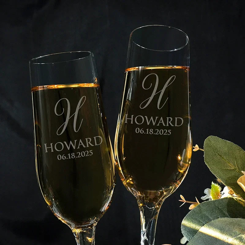 Handcrafted Celebration Flute with Twisted Stem - GiftShire