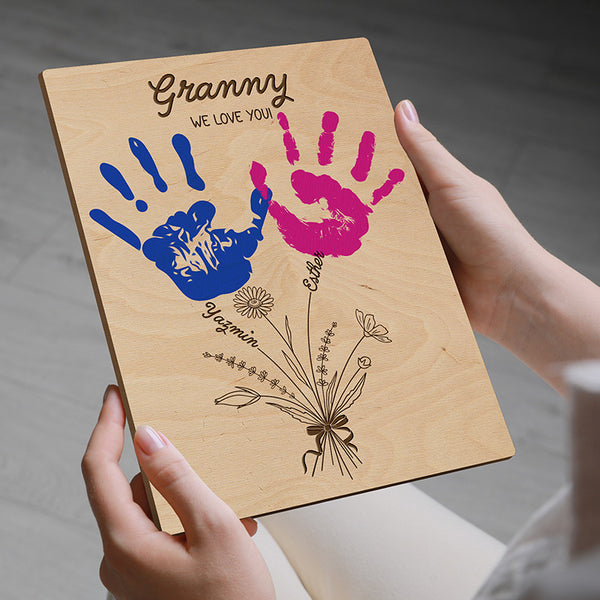 Handprint Personalized Wall Sign for Mom