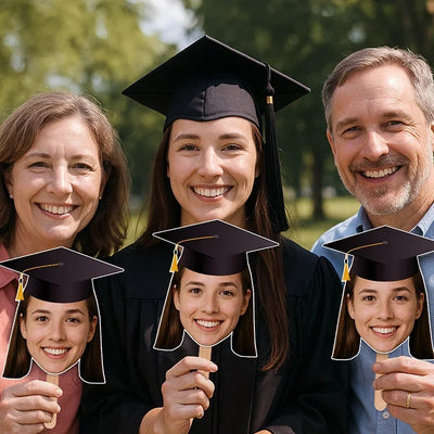 Head on a Stick – Custom Big Head Cut Out with Hat Options