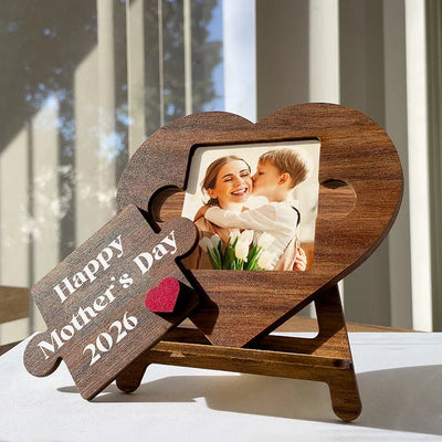 Heart Puzzle Cutout Photo Mom Frame & Board