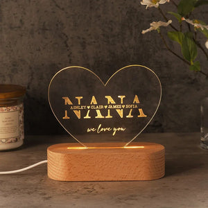 We Love You Mom Night Light With Personalizaiton - GiftShire