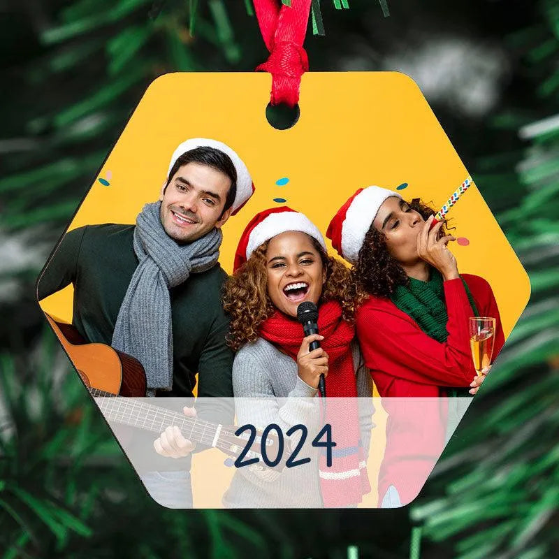 Hexagon Frame Photo Ornament - GiftShire
