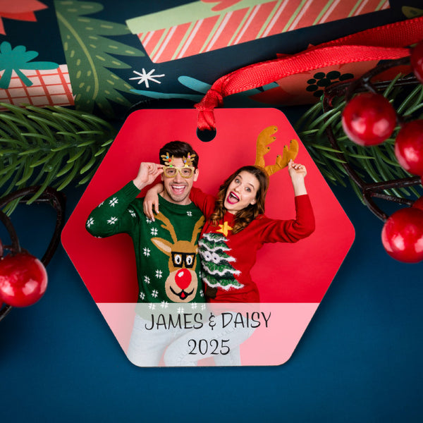 Hexagon Frame Photo Ornament