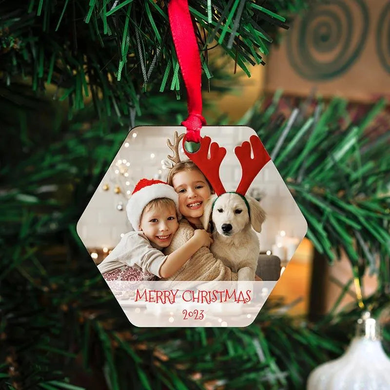 Hexagon Frame Photo Ornament - GiftShire