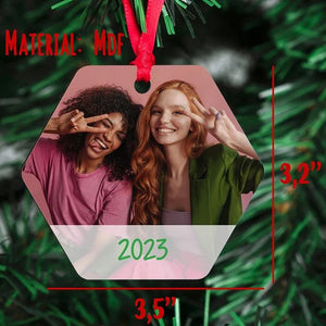Hexagon Frame Photo Ornament - GiftShire