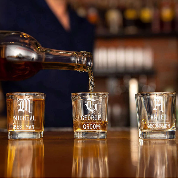 His & Hers Wedding Shot Glass – Engraved Both Sides