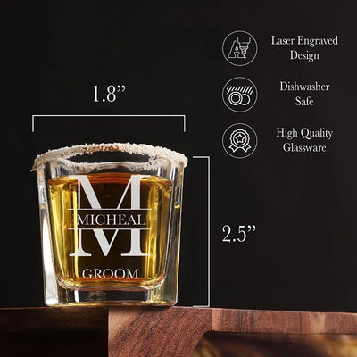 His & Hers Wedding Shot Glass – Engraved Both Sides