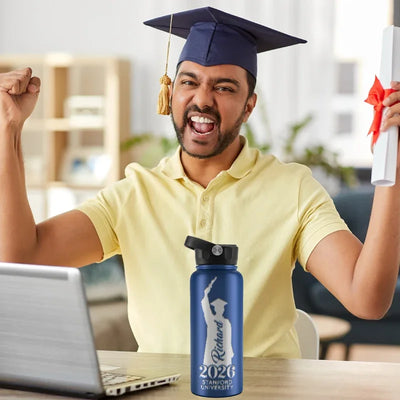 His Personalized Water Bottle - University Graduation Gift