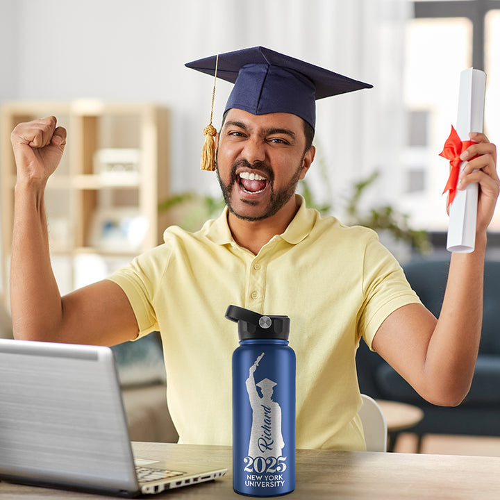 His Personalized Water Bottle - University Graduation Gift - GiftShire