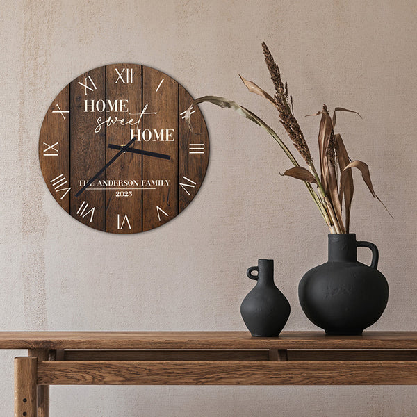 Home Sweet Home Wall Clock – Custom Housewarming Gifts